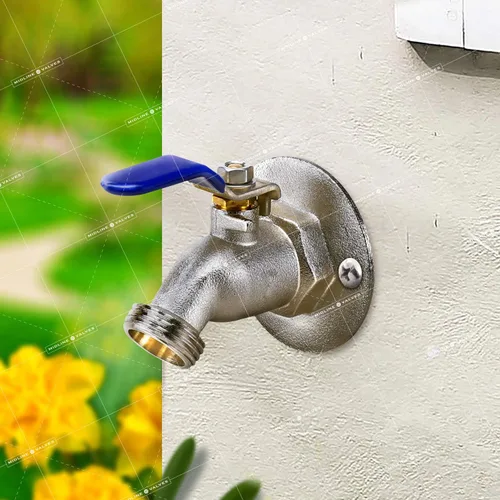 Miniatura 4 de Midline Valve 3387XJS Sillcock Manguera Bibb con brida de gran tamaño; entrada PEX A de 1/2 pulgada x salida MHT de 3/4 pulgadas, latón cromado