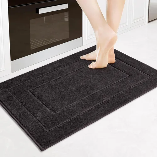 Miniatura 19 de PURRUGS Juego de 2 alfombras de cocina lavables a máquina (24 x 35.5 + 24 x 59 pulgadas), alfombras de pasillo de cocina antideslizantes y Marrón