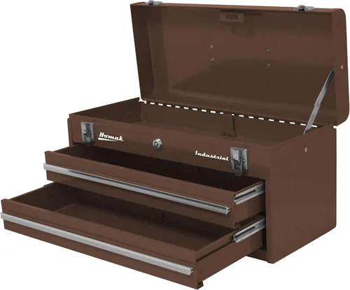 Miniatura 2 de Homak Industrial - Caja de herramientas de fricción de 20 pulgadas con 2 cajones, revestimiento en polvo marrón Winkle, BW00202200
