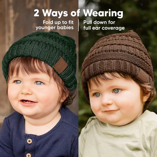 Miniatura 3 de Paquete de 3 gorros de bebé, sombreros para recién nacido, sombreros para bebé, sombreros para niña, gorro para recién nacido, gorro de invierno