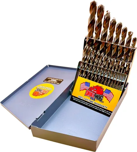 Miniatura 4 de Juego de 21 brocas cobalto M42 de 1/16" a 1/2" por 32nds Drill Hog®