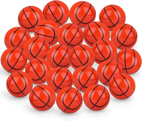 24 piezas de pelotas de básquetbol rebotadoras para niños, pelotas de goma de 32 mm de rebote deportivo a granel para recuerdos de fiesta, rellenos