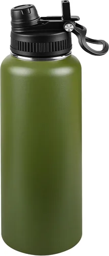 Miniatura 66 de Botella de agua aislada de 22 onzas, tapa 2 en 1 a prueba de fugas (sorbo/pajilla) + asa, botella de acero inoxidable para deportes, viajes, trabajo