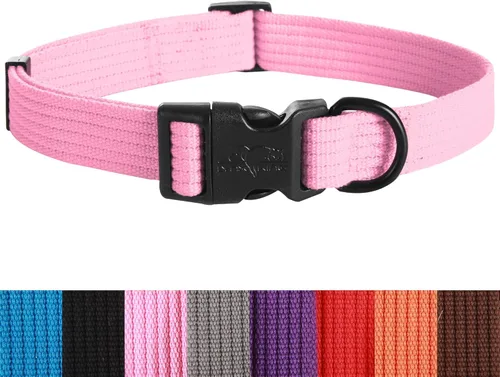 Miniatura 7 de lynxking Collar de perro suave acolchado transpirable de algodón sólido fuerte ajustable collar para mascotas para cachorros pequeños