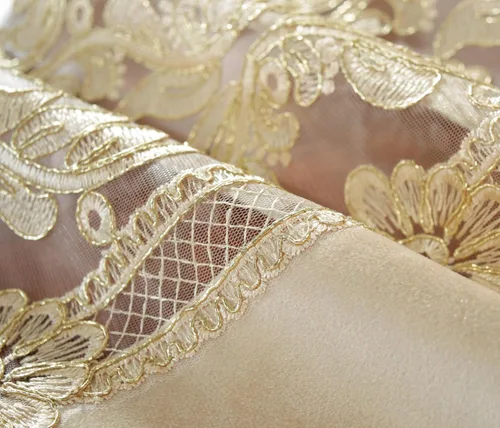 Miniatura 4 de DIGNFYING - Mantel de terciopelo italiano de encaje, retro, bohemio, rústico, elegante, rectangular, bordado, dorado, para fiesta de Navidad