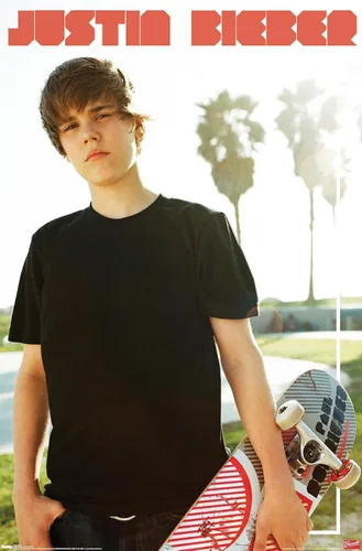 Miniatura 9 de Trends International Justin Bieber - Póster de pared de monopatín, 14.725 x 22.375 pulgadas, versión enmarcada de madera de granero