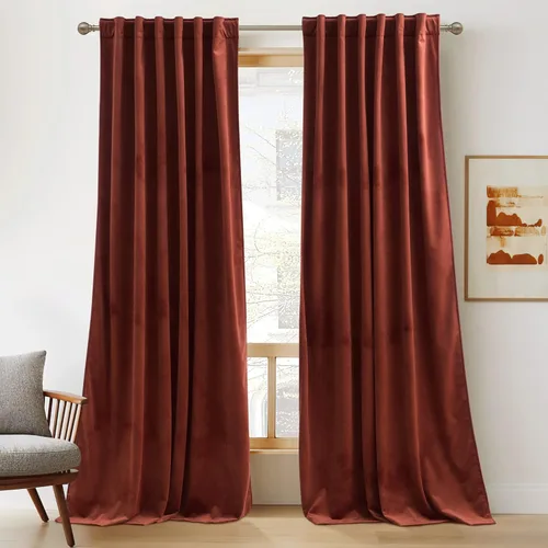 Miniatura 17 de RYB HOME - Cortinas de terciopelo beige, cortinas decorativas resistentes con pestaña trasera, cubierta de privacidad para oscurecer habitación