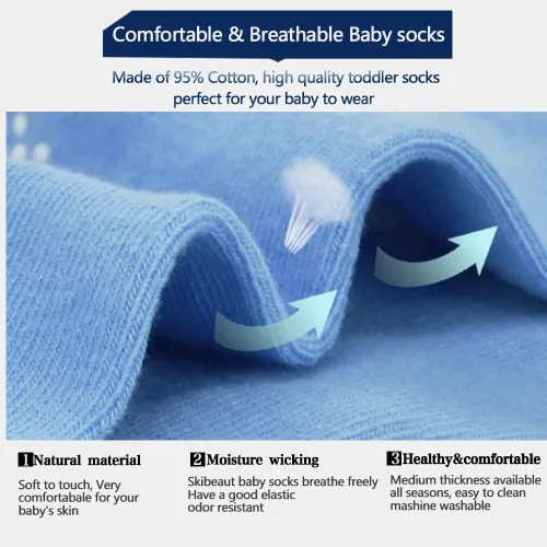 Miniatura 5 de Tphon Calcetines antideslizantes para niños pequeños 12 pares de calcetines adhesivos antideslizantes para bebés de 1 a 10 años