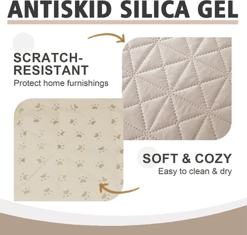 Miniatura 4 de Ameritex Funda de sofá impermeable para asientos, funda de sofá para perros, funda de sofá para mascotas, funda de terciopelo para silla, sofá Beige