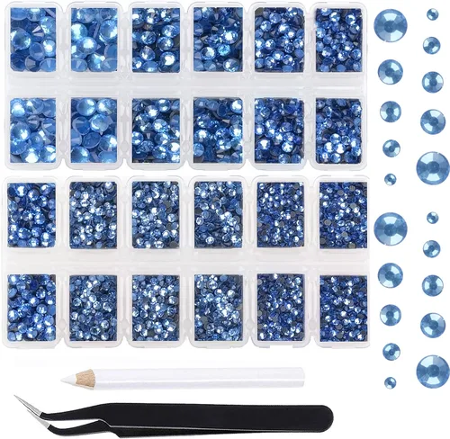 Miniatura 57 de Massive Beads 7800 vasos de hierro termoadhesivos con parte trasera plana, 5 tamaños, diamantes de imitación para hacer proyectos de bricolaje