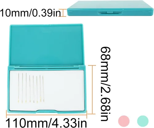 Miniatura 4 de Megnetic - Estuche para agujas de coser, organizador de pasadores de costura portátil, caja de almacenamiento para soporte de alfiler, 3 piezas