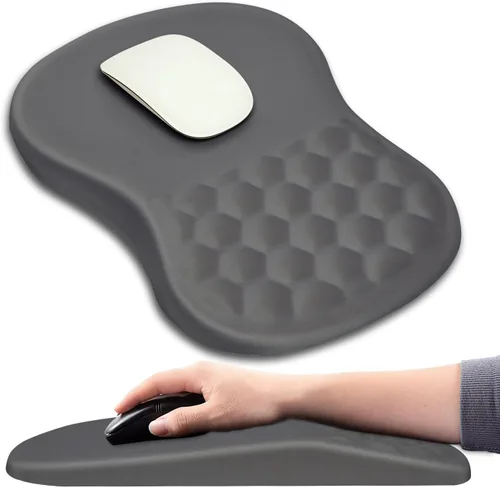 Miniatura 7 de Hokafenle Alfombrilla ergonómica para ratón con soporte para muñeca con diseño de masaje, reposamuñecas para aliviar el dolor, con espuma
