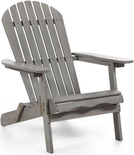 Afuera Living Silla Adirondack de madera de eucalipto al aire libre de 34" W en gris