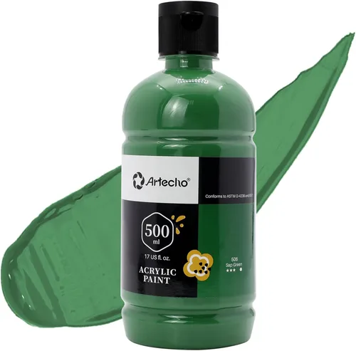 Miniatura 13 de Artecho Pintura Acrílica Oro - Botella Grande 500ml / 17oz, Pintura para Manualidades para Lienzo, Rocas, Madera, Tela, Cerámica, No Tóxica Dorado