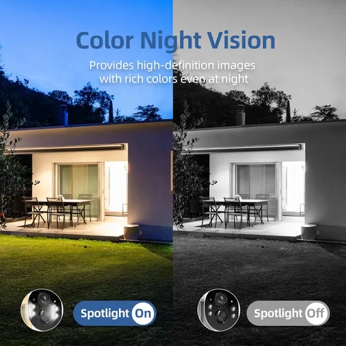 Miniatura 8 de Cámara de seguridad celular 4G LTE, cámara de seguridad sin WiFi, cámara solar de 2.5K para exteriores inalámbrica, vista en vivo de 360°, foco