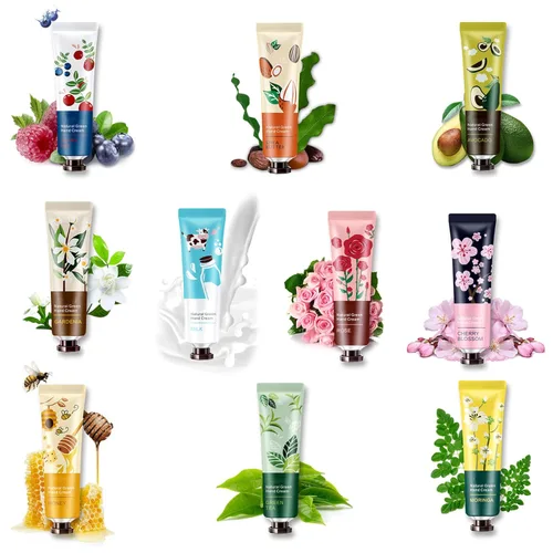 Miniatura 9 de Paquete de 5 cremas de manos con fragancia de frutas naturales para manos secas, crema hidratante para el cuidado de las manos, loción de manos