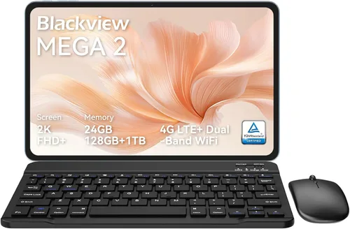Tableta Blackview Android con teclado, tableta grande de 12 pulgadas, tabletas computadora con Gemini AI, lápiz, 24GB+128GB/2TB, pantalla 2K FHD+,
