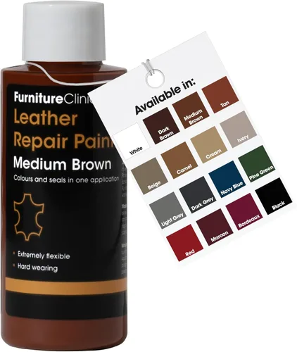 Miniatura 20 de Furniture Clinic Pintura y tinte para reparación de cuero, colorante autosellante para una reparación rápida y fácil del cuero, adecuado para sofás