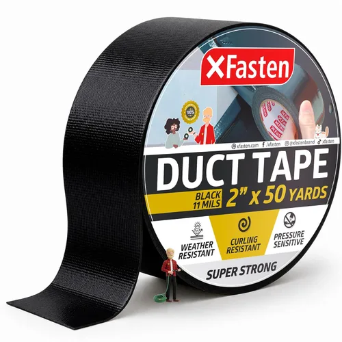 Miniatura 17 de XFasten Cinta adhesiva superfuerte, color blanco, 24.9 x 90.6 ft, cinta adhesiva impermeable para uso al aire libre, interior, escuela e industrial