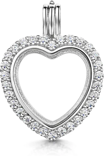 Amberta 925 Sterling Silver - Various Types - Opening Locket for Women - For Birthstone Charm or Photo