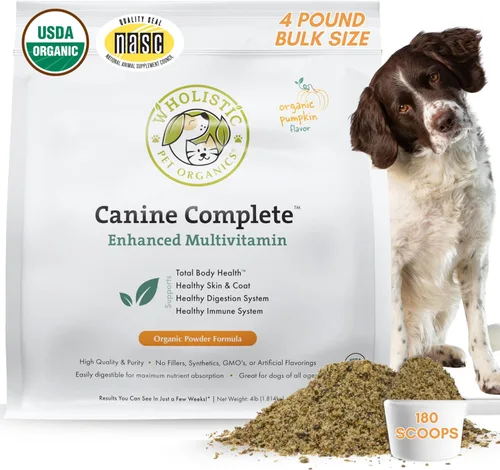 Miniatura 16 de Wholistic Pet Organics Canine Complete - Polvo multivitamínico para perros, 1 libra, vitaminas diarias para perros y suplementos para alimentos