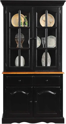 Miniatura 4 de Sunset Trading Buffet de recuerdo y gabinete iluminado, acabado negro/cereza