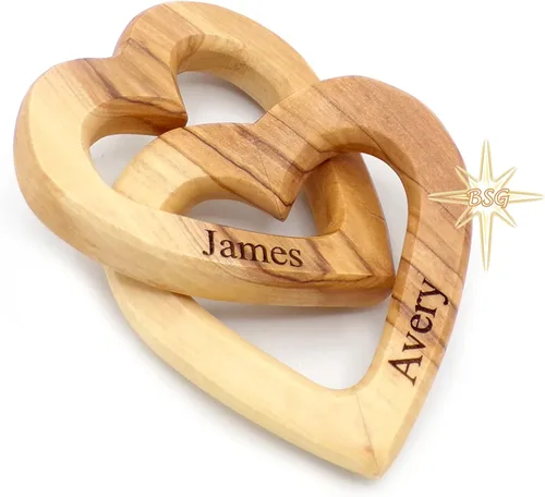 Regalos Personalizados, Corazones de Madera de Oliva, Regalo Personalizado para el Día de San Valentín, Juntos para Siempre, Único y Lindo para