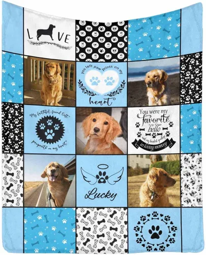 Miniatura 23 de Manta personalizada con foto de perro, mantas con imagen personalizada para amantes de los perros, manta personalizada para regalos con mis propias