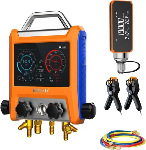 Miniatura 11 de Elitech Válvula de 2 vías de manómetro digital con abrazaderas de termómetro para sistemas HVAC, LMG-10