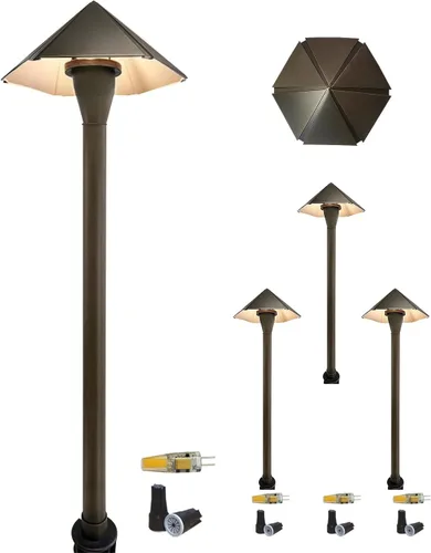 Miniatura 13 de COLOER - Iluminación de bajo voltaje para pasarela de latón para exteriores con acabado en bronce, paquete de 1 unidad con bombilla LED G4, 9-17V
