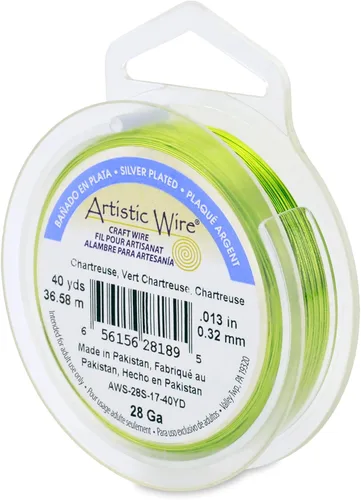 Miniatura 16 de Artistic Wire, alambre para manualidades de calibre 22 bañado en plata, resistente a las manchas, color cobre, blanco, 9,1 m