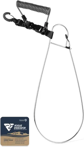 Miniatura 14 de Rogue Endeavor® Clip de pescado, grande, construcción inoxidable, cordón de núcleo de acero de liberación rápida de 36 pulgadas, diseñado para pesca