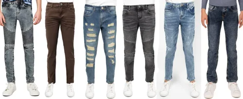Miniatura 6 de X RAY Jeans desgastados para niños (2T-16), pantalones elásticos ajustados para niños grandes y pequeños, jeans rasgados para niños