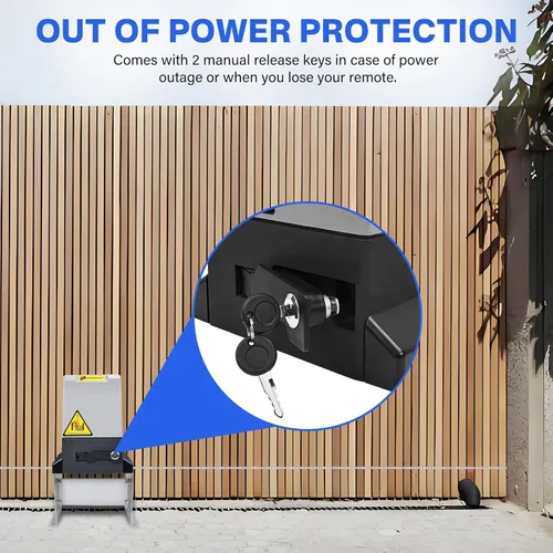 Miniatura 6 de Abridor automático de puerta corredera de 3300 libras y 550 W, control por aplicación con 4 controles remotos, kit remoto automático de motor