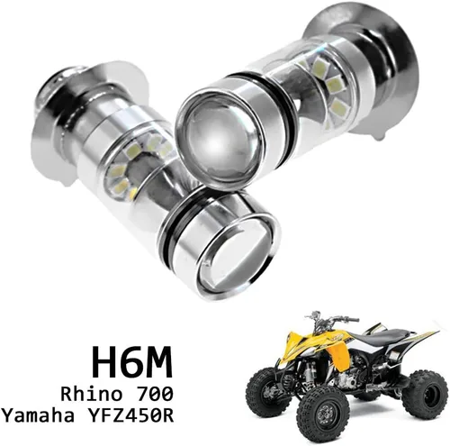 Miniatura 6 de Bombillas LED H6M para faros delanteros, 100 W, 6000 K, color blanco, para Honda CRF RANCHER Kawasaki BAYOU PRAIRIE Yamaha YFZ450R Rhino 700 Raptor