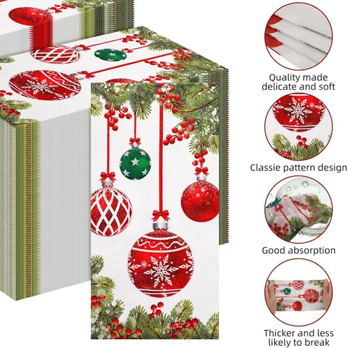 Miniatura 3 de Jinei 300 servilletas de papel decorativas desechables para invitados, para baño, hogar, tocador, cocina, boda, Navidad, vacaciones, decoración