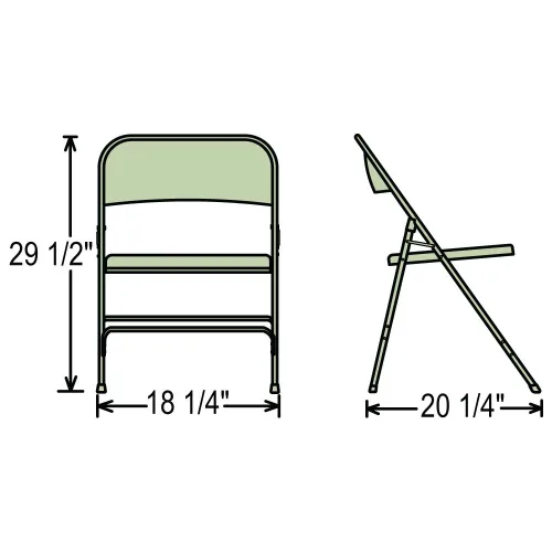 Miniatura 2 de National Public Seating Juego de 4 sillas plegables de acero, color negro, número de modelo 210