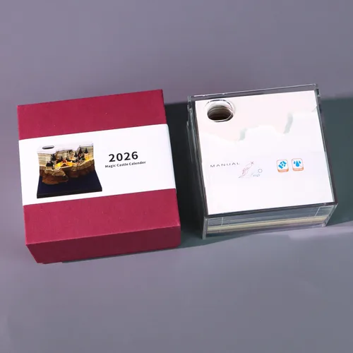 Miniatura 7 de Calendario 3D 2026 – Calendario de tiempo, calendario de escritorio 2026, bloc de notas, castillo mágico, bloc de notas 3D, notas adhesivas Bloc