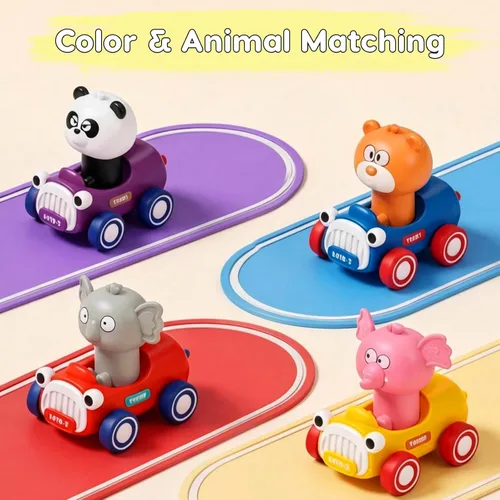 Miniatura 7 de AugToy Autos de Juguete de Presionar y Avanzar para Niños Pequeños 1-3 Empujar y Avanzar Carreras de Animales Autos de Bebé Juguetes Infantiles