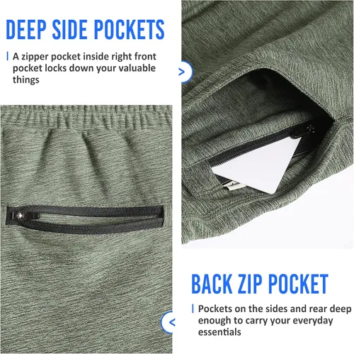 Miniatura 4 de maamgic Pantalones cortos de entrenamiento para hombre de 5 pulgadas, suaves, elásticos, para correr, gimnasio, atléticos, con bolsillos