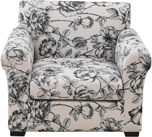 Miniatura 11 de KRFOONN - Fundas elásticas de 4 piezas para sillón y sofá, funda con estampado y 3 fundas independientes para cojines de asiento, lavables, Color01
