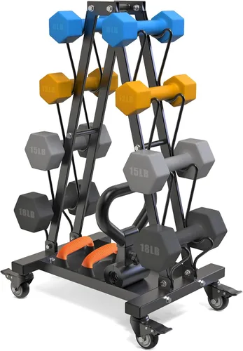 Miniatura 2 de Kipika Soporte para Mancuernas de Servicio Pesado de 3 Niveles Multifuncional, Soporte de Peso para Mancuernas, Equipo de Gimnasio en Casa, Adecuado