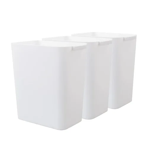 Miniatura 11 de Paquete de 3 cubos de basura negros de 4.5 galones, contenedor de basura Construcción de plástico resistente, forma rectangular que ahorra