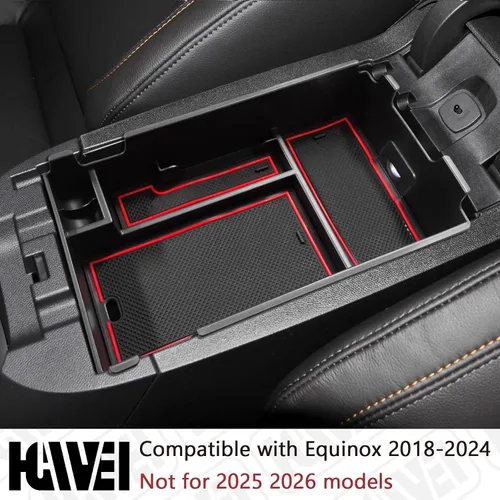 Miniatura 4 de HGWEI Bandeja Organizadora de Consola Central Compatible con Chevy Equinox 2018 2019 2020 2021 2023 2024 Accesorios, Inserto de Reposabrazos Caja