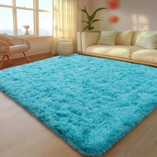 Miniatura 89 de Mugorn - Alfombra de 8 x 10 pies, alfombras grandes, esponjosas, suaves, peludas, antideslizantes, mullidas para interiores, color negro, 8 x 10 pies