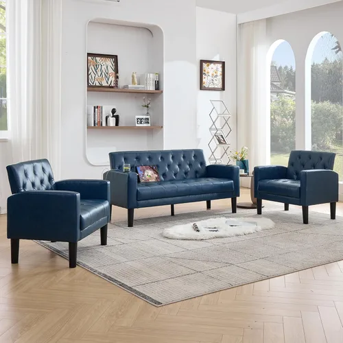 Miniatura 21 de TYBOATLE Sofá loveseat de 62" de ancho con 2 puertos de cargador USB y 2 portavasos, sofá de amor pequeño tapizado de cuero negro estilo moderno