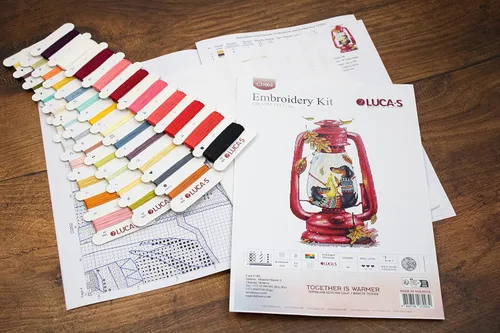 Miniatura 4 de Luca-S Kit de punto de cruz Together is Warmer, juego de bordado de costura, kit de punto de cruz para adultos