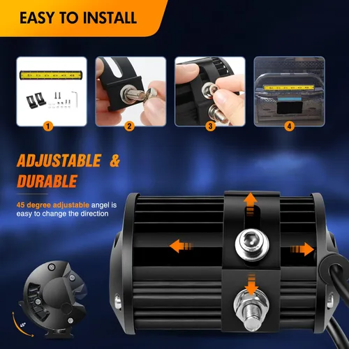Miniatura 8 de GOOACC Barra de luz LED de 20 pulgadas, 420 W, ámbar, súper brillante, combo de triple fila de luz difusa y concentrada, 42000 lm, luz de trabajo