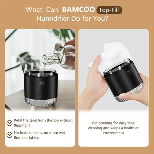 Miniatura 12 de Mini humidificador portátil, apagado automático, 2 modos de niebla, silencioso, pequeños humidificadores para dormitorio, viajes, oficina, Rosa
