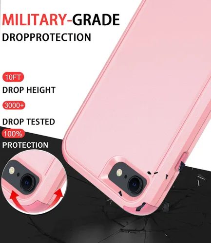 Miniatura 2 de Diverbox Funda diseñada para iPhone SE con protector de pantalla, resistente a los golpes, resistente a los golpes, para Apple iPhone SE Phone Rosado